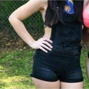 Black Denim Overalls